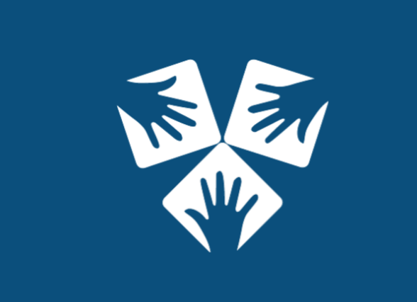 White hands on blue background, logo of ANZ Addiction Conference