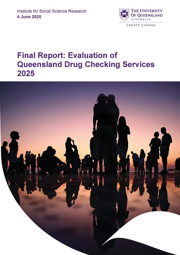 Image of front cover of evaluation report with title, date of and research organisation