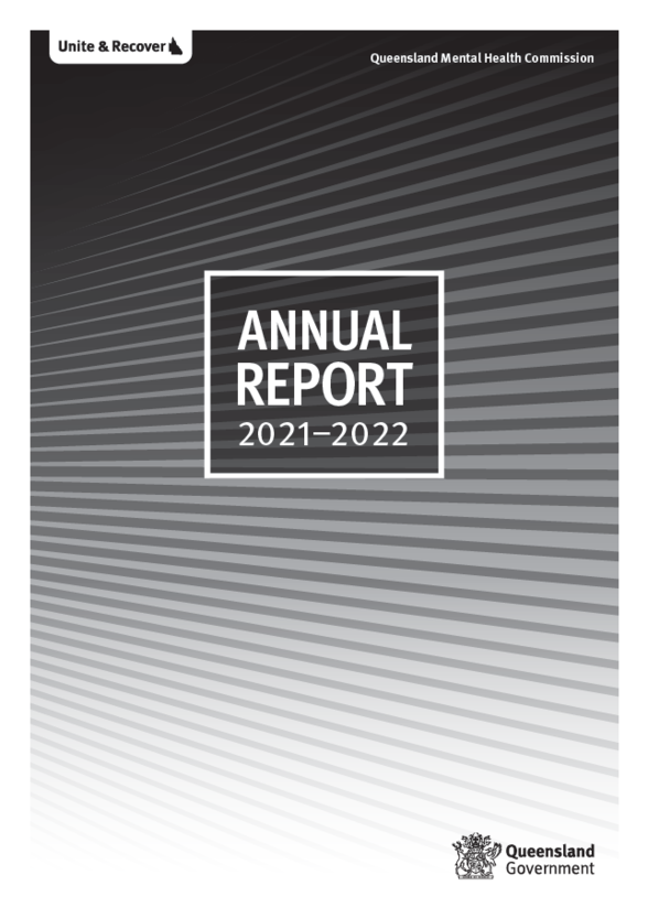 Queensland Mental Health Commission Annual Report 2021–2022 cover page