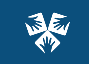 White hands on blue background, logo of ANZ Addiction Conference