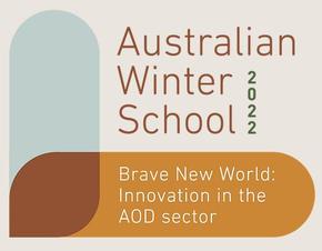 Australian Winter School logo with the words "Brave new world: Innovation in the AOD sector" 