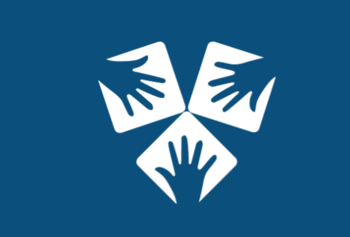 White hands on blue background, logo of ANZ Addiction Conference