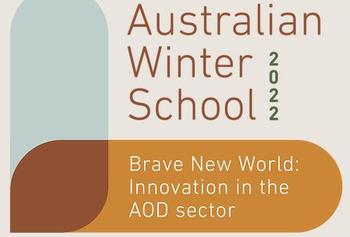 Australian Winter School logo with the words "Brave new world: innovation in the AOD sector"