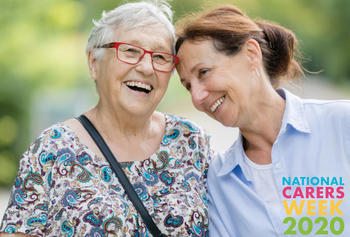 Image of two carers smiling for National Carers Week 2020