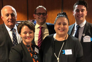 Ivan Frkovic and Leanne Geppert of the Commission; David Janetzki MP—Member for Toowoomba South; Nunzia Confessore and Zachary Wright of Help Enterprises.
