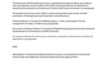 MEDIA RELEASE_Susan Spence AO_image