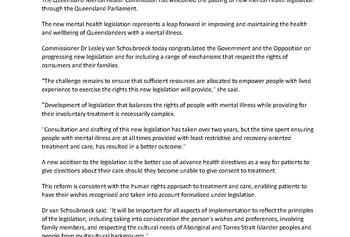 QMHC MEDIA RELEASE_New Queensland mental health legislation passes_WEB_Pic