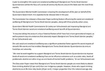 MEDIA RELEASE_Improving Aboriginal and Torres Strait Islander Social and Emotional Wellbeing in Qld_PIC_Page_1