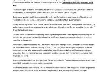 2016 2964 MEDIA RELEASE_Cairns consultation on Aboriginal and Torres Strait Islander mental health and wellbeing_PIC
