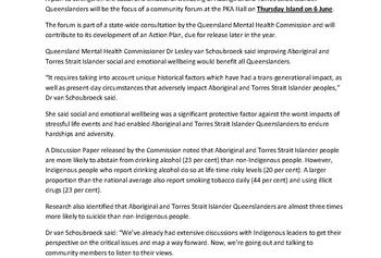 MEDIA RELEASE_Thursday Island consultation on Aboriginal and Torres Strait Islander mental health and wellbeing_PIC