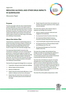 PIC Discussion Paper Reducing alcohol and other drug impacts in Queensland